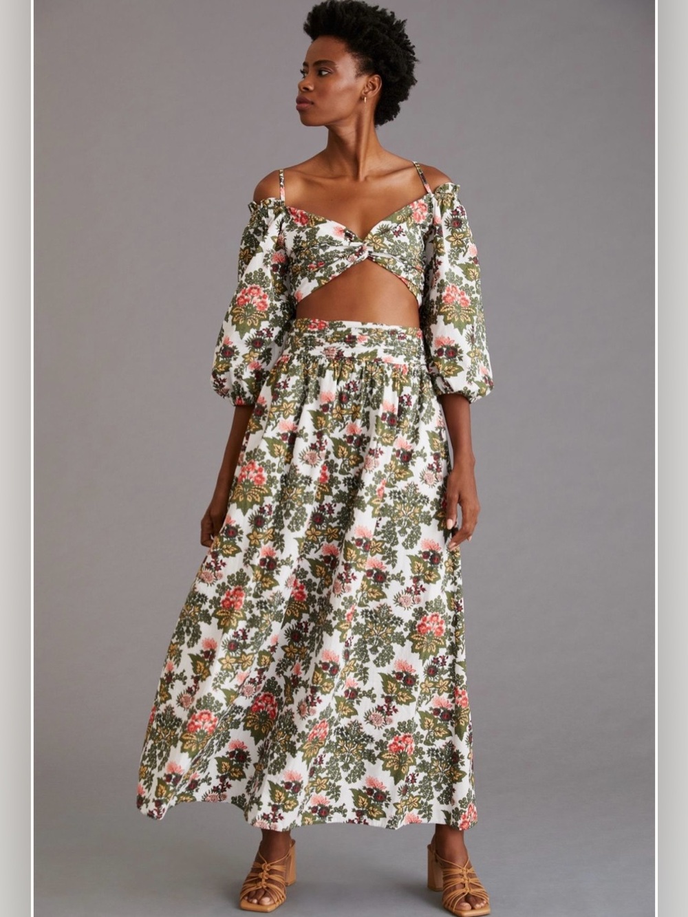 Anthropologie Cropped Skirt Set